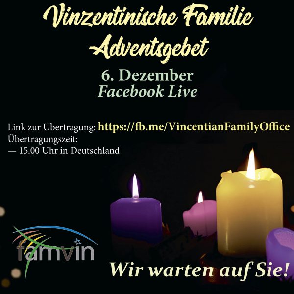 Weltweites Gebet der Vinzentinischen Familie im Advent - Barmherzige